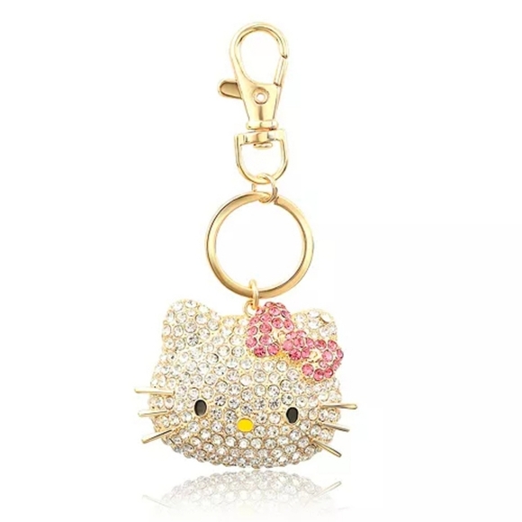 Hello Kitty Accessories - 🔹️Hello Kitty🔹️ by  Sanrio Keychain - Crystal-Studded Charm for BAGS